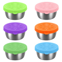 Load image into Gallery viewer, 1.35oz/40ml Reusable 304 Stainless Steel Salad Sauce Container with Lids Leakproof Camping Hiking Picnic Outdoor Sauce Dispenser