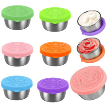 Load image into Gallery viewer, 1.35oz/40ml Reusable 304 Stainless Steel Salad Sauce Container with Lids Leakproof Camping Hiking Picnic Outdoor Sauce Dispenser