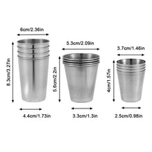 Load image into Gallery viewer, 4Pcs/Set 30ml/70ml/170ml Outdoor Camping Cup Stainless Steel Travel Cups With PU Case Whiskey Beer Cups Mug Drinkware Bar Supplies