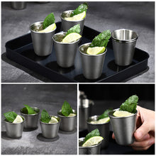 Load image into Gallery viewer, 4Pcs/Set 30ml/70ml/170ml Outdoor Camping Cup Stainless Steel Travel Cups With PU Case Whiskey Beer Cups Mug Drinkware Bar Supplies