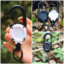 Load image into Gallery viewer, Heavy Duty Retractable Buckle Rope Camping Supplies Wire Rope Luya Anti-theft Tactical Carabiner Keychain Telescopic Hook Tool