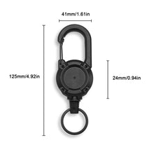 Load image into Gallery viewer, Heavy Duty Retractable Buckle Rope Camping Supplies Wire Rope Luya Anti-theft Tactical Carabiner Keychain Telescopic Hook Tool