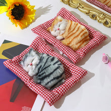 Load image into Gallery viewer, Simulation Mini Cat Cloth Pad Plush Cats Children Birthday Gifts Creative Imitation Ornaments Home Fireplace Decoration Supplies