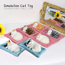 Load image into Gallery viewer, Simulation Mini Cat Cloth Pad Plush Cats Children Birthday Gifts Creative Imitation Ornaments Home Fireplace Decoration Supplies