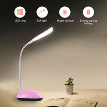 Load image into Gallery viewer, LED Eye Protection Book Night Light Adjustable Angle Mini Clip-On Study Desk Lamp Battery Powered Flexible for Travel Bedroom Reading
