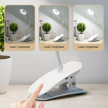 Load image into Gallery viewer, Table Lamp USB Reading Desk Lamp With Clip Book Night Light LED Touch 3 Modes Dimming Eye Protection Bedroom Reading Lamp