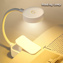 Load image into Gallery viewer, LED Eye Protection Book Night Light Adjustable Light Brightness Mini Clip-On Study Desk Lamp Battery Powered Flexible for Travel Bedroom Reading