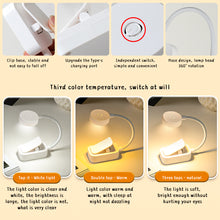 Load image into Gallery viewer, LED Eye Protection Book Night Light Adjustable Light Brightness Mini Clip-On Study Desk Lamp Battery Powered Flexible for Travel Bedroom Reading