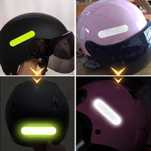 Load image into Gallery viewer, 10Pcs Reflective Motorcycle Helmet Warning Stickers for Night Safety Driving Accessories Fluorescent Decorative Bicycle Car Decals