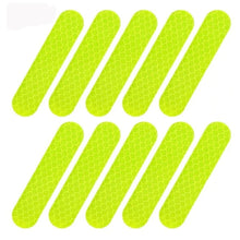 Load image into Gallery viewer, 10Pcs Reflective Motorcycle Helmet Warning Stickers for Night Safety Driving Accessories Fluorescent Decorative Bicycle Car Decals