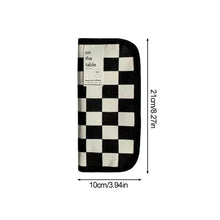Load image into Gallery viewer, Large Capacity Pencil Case Simple Checkerboard Lattice Pencil Bag Stationery Student Canvas Estuche Multifuncional Lapices