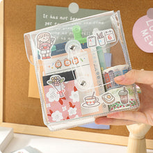 Load image into Gallery viewer, Outdoor Waterproof Transparent PVC Storage Bag for Journal Stickers Tapes Makeup Bag for Traveling Dolls Display Cases