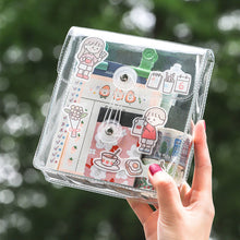 Load image into Gallery viewer, Outdoor Waterproof Transparent PVC Storage Bag for Journal Stickers Tapes Makeup Bag for Traveling Dolls Display Cases