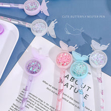Load image into Gallery viewer, Butterfly Pendant Gel Pen Cartoon Butterfly Gel-Ink Anti-mosquito Sequined Signature Pen Kawaii Magical Pen Writing Tool