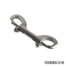 Load image into Gallery viewer, 1PC 76-115MM 304/316 Stainless Steel Diving Double-Head Hook Diving B-Shape Quick Release Spring Buckle BCD Scuba Equipment Accessories