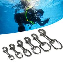 Load image into Gallery viewer, 1PC 65-120MM 304/316 Stainless Steel Diving Single-Head Hook 360° Rotation Quick Release Spring Buckle BCD Scuba Equipment Accessories