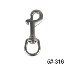 Load image into Gallery viewer, 1PC 65-120MM 304/316 Stainless Steel Diving Single-Head Hook 360° Rotation Quick Release Spring Buckle BCD Scuba Equipment Accessories