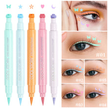 Load image into Gallery viewer, Double-headed Seal Colorful Eyeliner Matte Quick-drying Sweatproof Waterproof Anti-smudge Eyeliner Eye Makeup Cosmetics