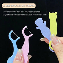 Load image into Gallery viewer, Cartoon Animal-shaped Dental Floss Ultra Fine High Elasticity Household Teeth Cleaning Floss Sticks Portable Tooth Cleaning Care