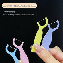 Load image into Gallery viewer, Cartoon Animal-shaped Dental Floss Ultra Fine High Elasticity Household Teeth Cleaning Floss Sticks Portable Tooth Cleaning Care