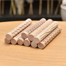Load image into Gallery viewer, 3D Pottery Tools Wooden Texture Rolling Stick Pottery Embossed Rod Flower Pattern Relief Soft Clay Tools Hand Pressure Mud Rollers DIY Clay Craft Tool