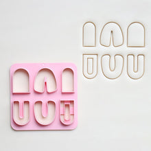 Load image into Gallery viewer, 6Type/Set Mini Clay Cutter Multiple Geometry Plastic Pottery Earrings Cutting Mold DIY Soft Clay Irregular Ceramic Earring Molds Handmade Jewelry Making Tool