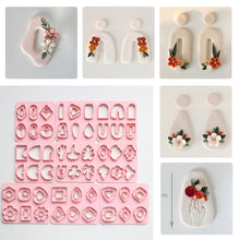 Load image into Gallery viewer, 6Type/Set Mini Clay Cutter Multiple Geometry Plastic Pottery Earrings Cutting Mold DIY Soft Clay Irregular Ceramic Earring Molds Handmade Jewelry Making Tool