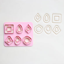 Load image into Gallery viewer, 6Type/Set Mini Clay Cutter Multiple Geometry Plastic Pottery Earrings Cutting Mold DIY Soft Clay Irregular Ceramic Earring Molds Handmade Jewelry Making Tool