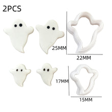 Load image into Gallery viewer, Halloween Series Mini Clay Cutter Mold Different Shaped Polymer Clay Molds Diy Ghost Bat Cat Earrings Jewelry Pendant Making Tools