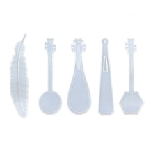 Load image into Gallery viewer, Silicone Bookmark Mold DIY Bookmark Mould For Resin Casting Including Feather Musical Instrument Pipa Shape