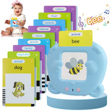 Load image into Gallery viewer, Early Education Flash Card Machine Bear Shape Kid Learning Talking Toy 224 Cards Montessori Educational Audio Book German Spanish French