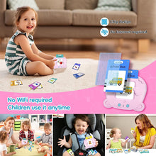 Load image into Gallery viewer, Early Education Flash Card Machine Bear Shape Kid Learning Talking Toy 224 Cards Montessori Educational Audio Book German Spanish French