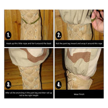 Load image into Gallery viewer, 2Pcs Outdoor Tactical Leggings Elastic Rope Trouser Leg Strap Riding Boot Rubber Band Multi-function Outdoor EDC Tool