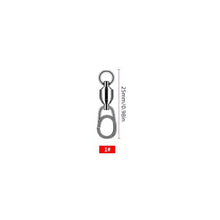 Load image into Gallery viewer, 1Pc Stainless Steel Bearing Swivel Oval Split Rings Hooked Snap Rolling Swivel Lure Connector Fishing Accessories