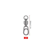 Load image into Gallery viewer, 1Pc Stainless Steel Bearing Swivel Oval Split Rings Hooked Snap Rolling Swivel Lure Connector Fishing Accessories