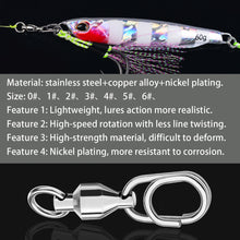 Load image into Gallery viewer, 1Pc Stainless Steel Bearing Swivel Oval Split Rings Hooked Snap Rolling Swivel Lure Connector Fishing Accessories