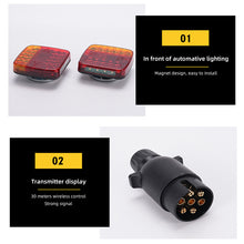 Load image into Gallery viewer, Wireless Magnetic Truck Taillights Rechargeable Reflective Lens Brake Lights LED Rear Tail Turn Signal Lamp for Caravans Campers Lorry RV
