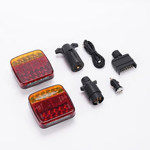 Load image into Gallery viewer, Wireless Magnetic Truck Taillights Rechargeable Reflective Lens Brake Lights LED Rear Tail Turn Signal Lamp for Caravans Campers Lorry RV