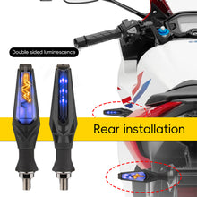 Load image into Gallery viewer, 2Pcs Motorcycle Turn Signal Light Double-side Beat Electrocardiogram Water Flowing Signal Lamp Indicators Amber Blinkers Motorbike Lamp