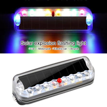 Load image into Gallery viewer, Mortorcycle Solar Power LED Strobe Light Warning Light Anti-rear Night Ride Tail Light for Motorcycle Car Electric Vehicle Bicycle