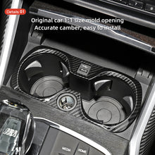Load image into Gallery viewer, Car Gear Shift Water Cup Holder Panel Cover Sticker Auto Carbon Fiber For BMW 3 Series G20 G28 325li 2020-2024