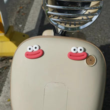 Load image into Gallery viewer, 2Pcs Cute Motorcycle Helmet Rubber Mouth and Big Eyes Decorations For Motocross Full Face Off Road Helmet Sticker