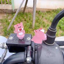 Load image into Gallery viewer, Cartoon Motorcycle Handlebar Luminous Strawberry Bear Helmet Decoration Bike Electric Ornaments Riding Equipment Accessories