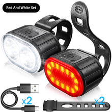 Load image into Gallery viewer, Cycling Bicycle Front Rear Light Set Taillight Headlight Bicycle Lights MTB Waterproof Safety Warning Light LED USB Rechargeable