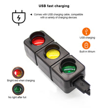 Load image into Gallery viewer, Bicycle Tail Light USB Rechargerable 3 Colors Traffic Light with Seatpost Mountian Bike Road Night Riding Safety Warning Light