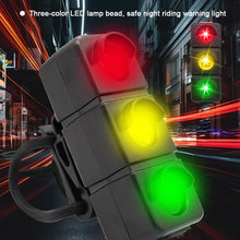 Load image into Gallery viewer, Bicycle Tail Light USB Rechargerable 3 Colors Traffic Light with Seatpost Mountian Bike Road Night Riding Safety Warning Light