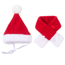 Load image into Gallery viewer, Cute Pet Christmas Cosplay Suit For Dogs Cats Clothes Cute Costumes Santa Hat Scarf Dressing Up Christmas Party Costume Suit