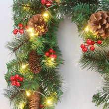 Load image into Gallery viewer, Christmas Garlands With Pinecones Red Berries Artificial Christmas Wreaths For Home Xmas Tree Stairs Door New Year Decoration