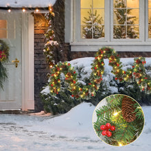 Load image into Gallery viewer, Christmas Garlands With Pinecones Red Berries Artificial Christmas Wreaths For Home Xmas Tree Stairs Door New Year Decoration