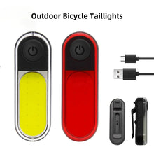 Load image into Gallery viewer, USB Rechargeable Bike Rear Tail Light Red LED Bright Taillights Fit On Any Bicycle/Helmet Bicycle Warning Taillights For Cycling Safety